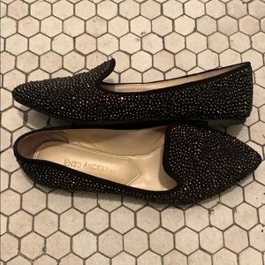 Black Rhinestone Sparkly Flats